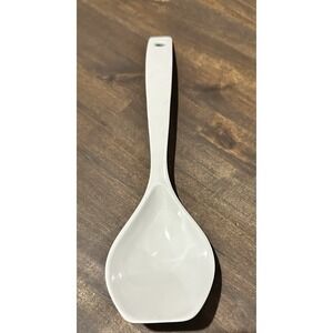 MACHI MELAMINE Vintage 11.5 INCH WHITE Plastic Soup Ladle Spoon Server MC-713
